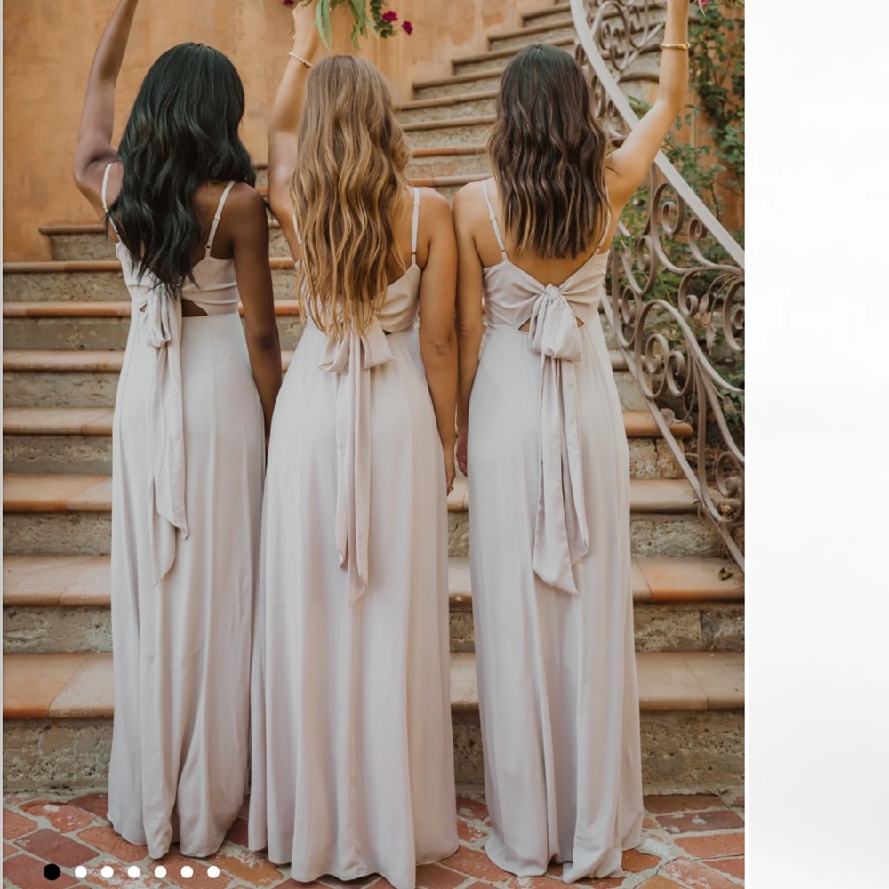 Show Me Your MuMu Lauren Tie Maxi Dress, size Medium, beige color